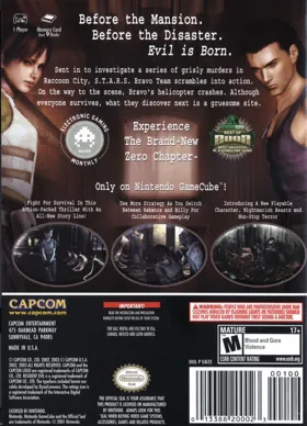 Resident Evil Zero (Disc 1) box cover back